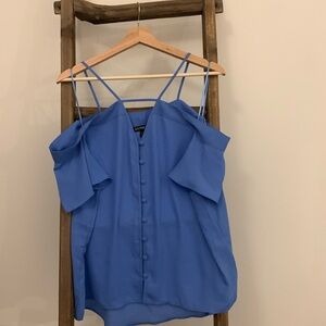 Light blue flowy top from Express. Size medium. Open shoulder look.